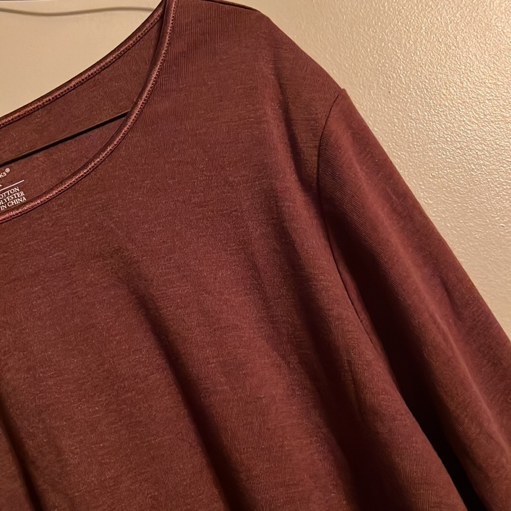 ✔️CJ Banks, Plus size 3X, Brown Knit Top, EUC - Picture 4 of 9